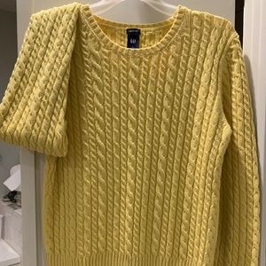 Gap yellow cable knit sweater.  cotton /slight stretch size L  TTS